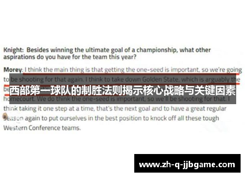 西部第一球队的制胜法则揭示核心战略与关键因素 西部第一球队的制胜法则揭示核心战略与关键因素