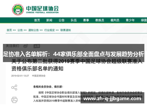 足协准入名单解析:44家俱乐部全面盘点与发展趋势分析 足协准入名单解析:44家俱乐部全面盘点与发展趋势分析